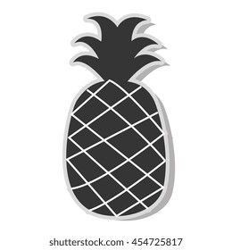 Delicious and fresh pineapple fruit, isolated flat icon design vector illustration.