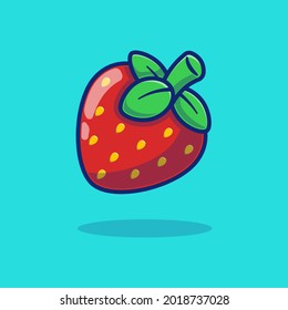 delicious fresh ripe strawberry fruit vector illustration design