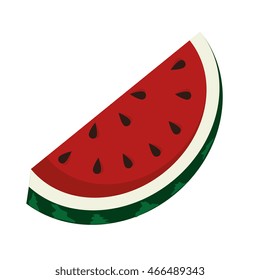 Delicious and fresh watermelon fruit, isolated flat icon design vector illustration.