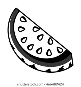 Delicious and fresh watermelon fruit, isolated flat icon design vector illustration.