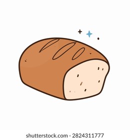 A delicious freshly baked bread loaf with a golden crust and soft interior, perfect for breakfast or sandwiches.