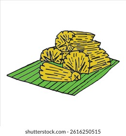 delicious fried cassava - simple colored picture