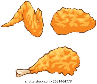 A Delicious Fried Chicken Vector art