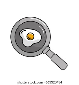 delicious fried egg inside skillet pan