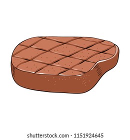 Delicious fried pork steak. Vector illustration on white background. Isolated.