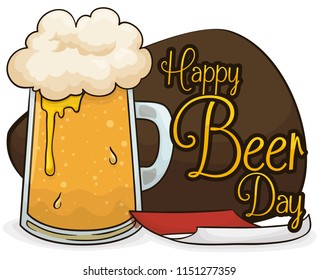 Delicious, frothy and refreshing beer served in a mug and a loose-leaf calendar to celebrate Beer Day.