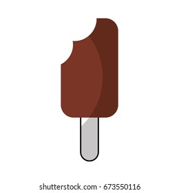Delicious frozen palette with bite