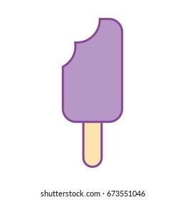 Delicious frozen palette with bite