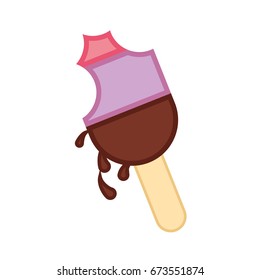 Delicious frozen palette with bite