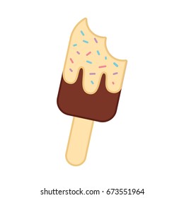 Delicious frozen palette with bite