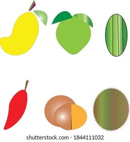 Delicious fruit cartoon vector set