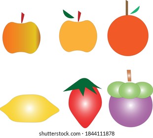 Delicious fruit cartoon vector set