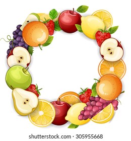 Delicious fruits illustration. 