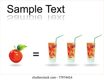 delicious fruits juice. With space for your text.