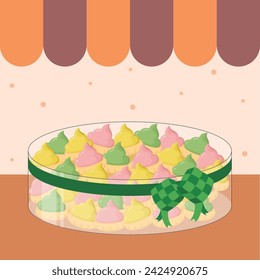 Delicious gem rose cookies in jar illustration