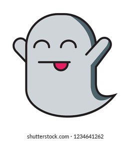 delicious ghost vector emoticon, modern concept, simple style, flat color 