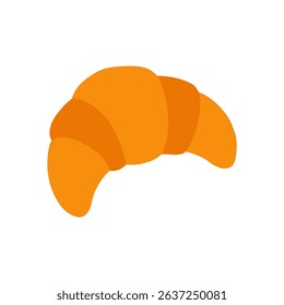Delicious golden croissant against white backdrop illustration design element