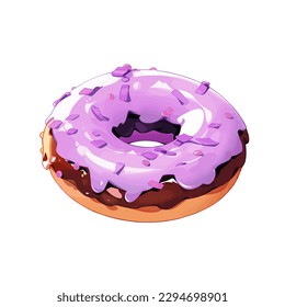 Delicious gourmet doughnut. Vector isometric isolated on white background.