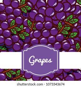 delicious grapes fresh fruit label pattern