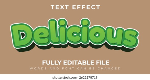 Delicioso diseño de efecto de texto verde