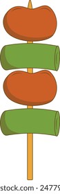 Delicious Grill Street Food Isolated on White Background. Vector Illustration.