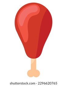 delicious grilled chicken leg icon isolated