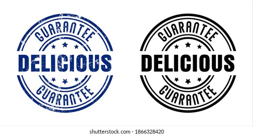 Delicious guarantee vector stamp on white background