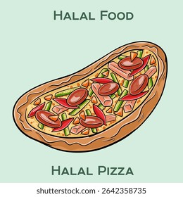 Delicious Halal pizza featuring high-quality halal ingredients, prepared according to Islamic dietary laws. Perfect for everyone seeking a tasty, ethical meal!