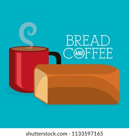 delicious halved bread and coffee label