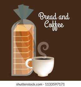 delicious halved bread and coffee label