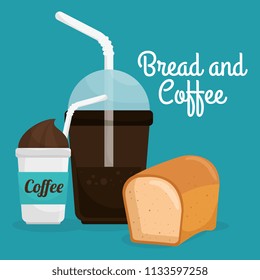 delicious halved bread and coffee label