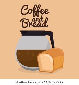 delicious halved bread and coffee label