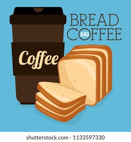 delicious halved bread and coffee label