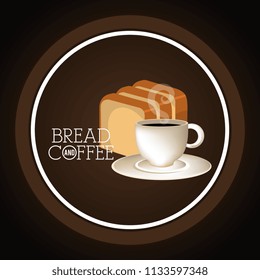 delicious halved bread and coffee label