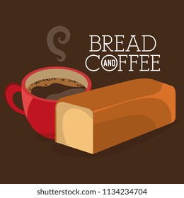 delicious halved bread and coffee label