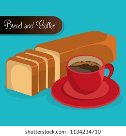 delicious halved bread and coffee label