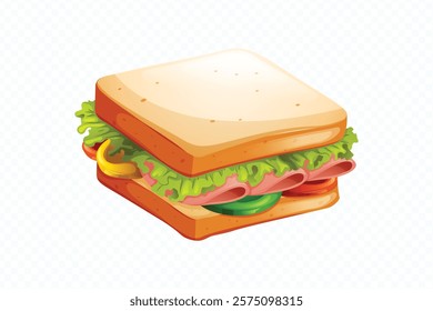 Delicious Ham Sandwich illustration of vector design