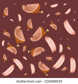 delicious ham with sausage pattern