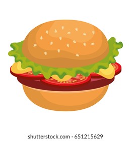delicious hamburger fast food