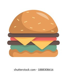 delicious hamburger fast food icon vector illustration design