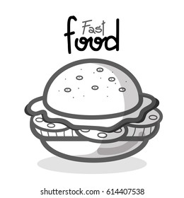 delicious hamburger fast food icon