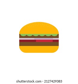 Köstliche Hamburger Flach-Hamburger Burger Vektorgrafik Design-Illustration. Fast-Food-Produkte im flachen Stil auf weißem Hintergrund. Vektorgrafik.