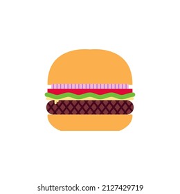 Delicious hamburger flat design burger vector illustration design illustration. Fast food products in flat style on white background. Vector illustration.