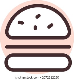 Deliciosa hamburguesa, ilustración, vector, sobre un fondo blanco.