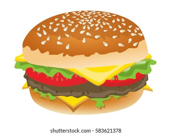 Delicious hamburger isolated 