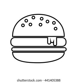 delicious hamburger isolated icon design