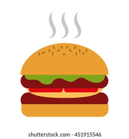 delicious hamburger isolated icon design, vector illustration  graphic 