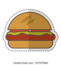 delicious hamburger isolated icon vector illustration design