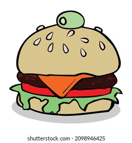 delicious hamburger vector illustration 