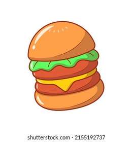 Delicioso ícono de ilustración del vector Hamburger